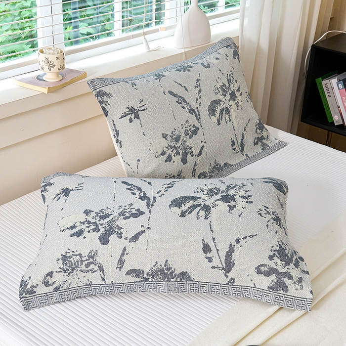 91家纺网 家纺一手货源 找家纺 棠薇家纺 2025新款纯棉枕巾一对装男生100全棉枕头巾防头油轻奢高级感棉麻手感 水墨丹青