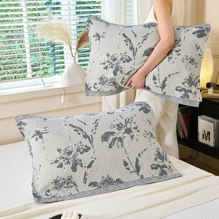 91家纺网 家纺一手货源 找家纺 棠薇家纺 2025新款纯棉枕巾一对装男生100全棉枕头巾防头油轻奢高级感棉麻手感 水墨丹青