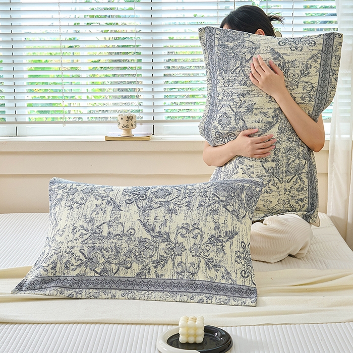 91家纺网 家纺一手货源 找家纺 棠薇家纺 2025新款纯棉枕巾一对装男生100全棉枕头巾防头油轻奢高级感棉麻手感 艺术