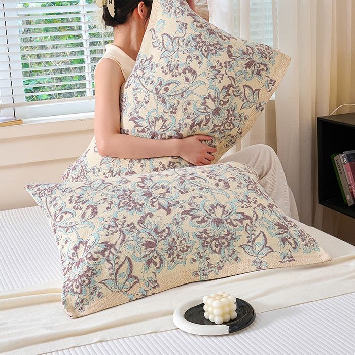 91家纺网 家纺一手货源 找家纺 棠薇家纺 2025新款纯棉枕巾一对装男生100全棉枕头巾防头油轻奢高级感棉麻手感 印象之美