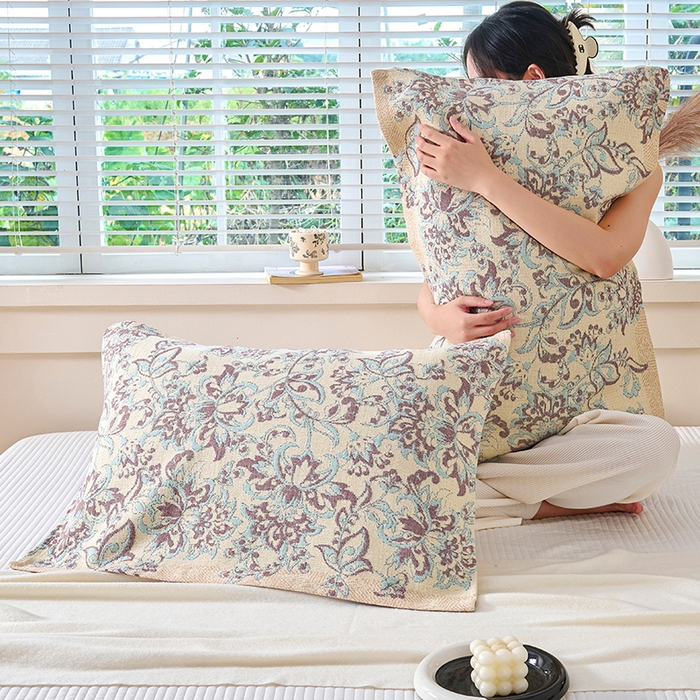 91家纺网 家纺一手货源 找家纺 棠薇家纺 2025新款纯棉枕巾一对装男生100全棉枕头巾防头油轻奢高级感棉麻手感 印象之美