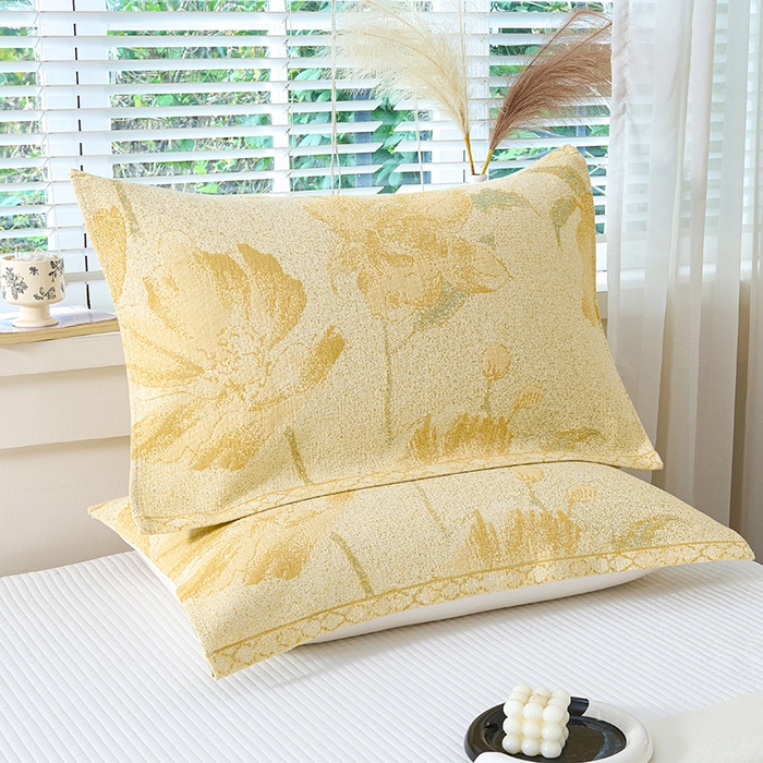 91家纺网 家纺一手货源 找家纺 棠薇家纺 2025新款纯棉枕巾一对装男生100全棉枕头巾防头油轻奢高级感棉麻手感 郁金香