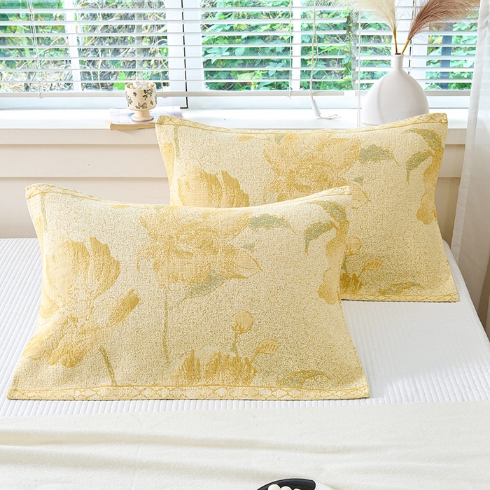 91家纺网 家纺一手货源 找家纺 棠薇家纺 2025新款纯棉枕巾一对装男生100全棉枕头巾防头油轻奢高级感棉麻手感 郁金香