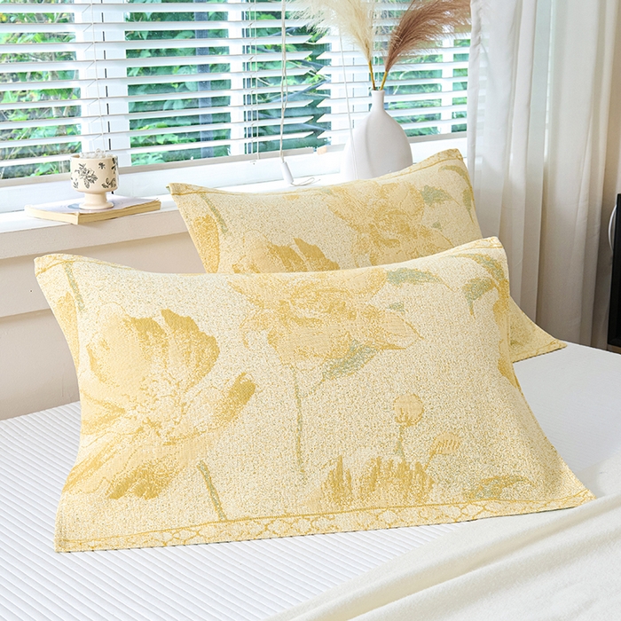 91家纺网 家纺一手货源 找家纺 棠薇家纺 2025新款纯棉枕巾一对装男生100全棉枕头巾防头油轻奢高级感棉麻手感 郁金香