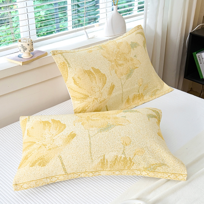 91家纺网 家纺一手货源 找家纺 棠薇家纺 2025新款纯棉枕巾一对装男生100全棉枕头巾防头油轻奢高级感棉麻手感 郁金香