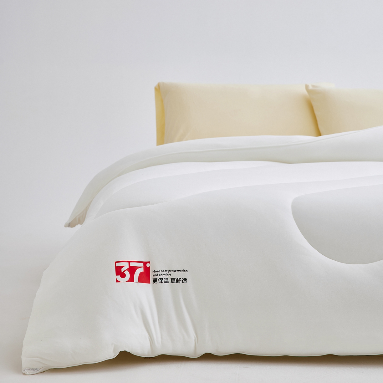 91家纺网 家纺一手货源 找家纺 安莱生活 2025新品37度恒温被被子被芯-风格二 恒温被-白