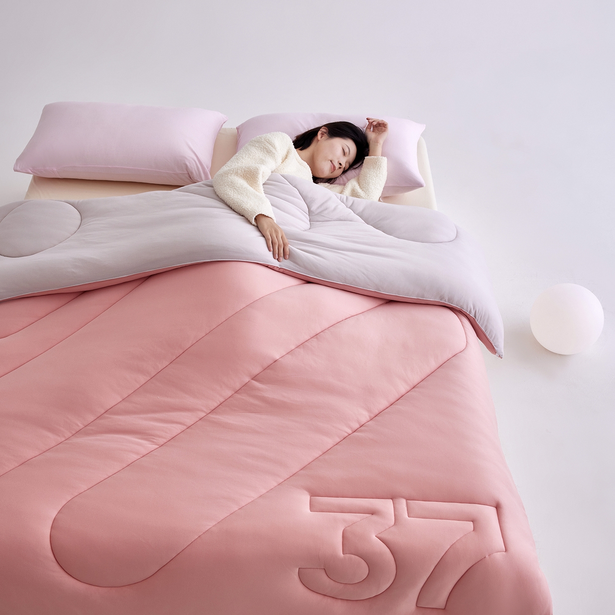 91家纺网 家纺一手货源 找家纺 安莱生活 2025新品37度恒温被被子被芯-风格二 恒温被-豆沙