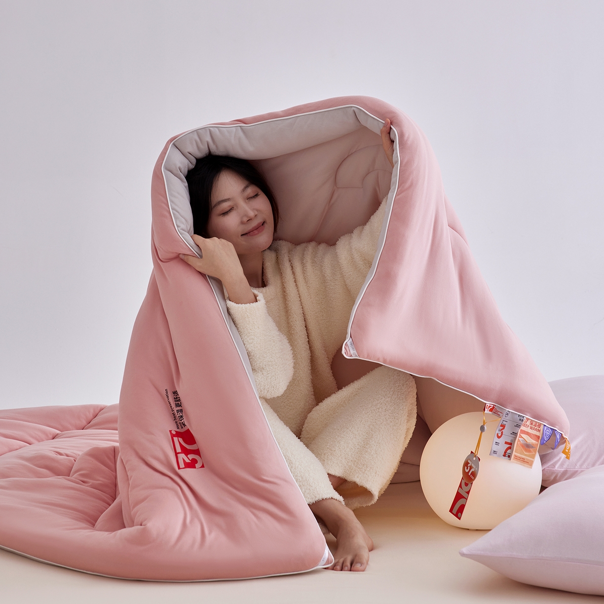 91家纺网 家纺一手货源 找家纺 安莱生活 2025新品37度恒温被被子被芯-风格二 恒温被-豆沙