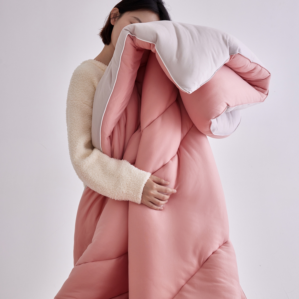 91家纺网 家纺一手货源 找家纺 安莱生活 2025新品37度恒温被被子被芯-风格二 恒温被-豆沙