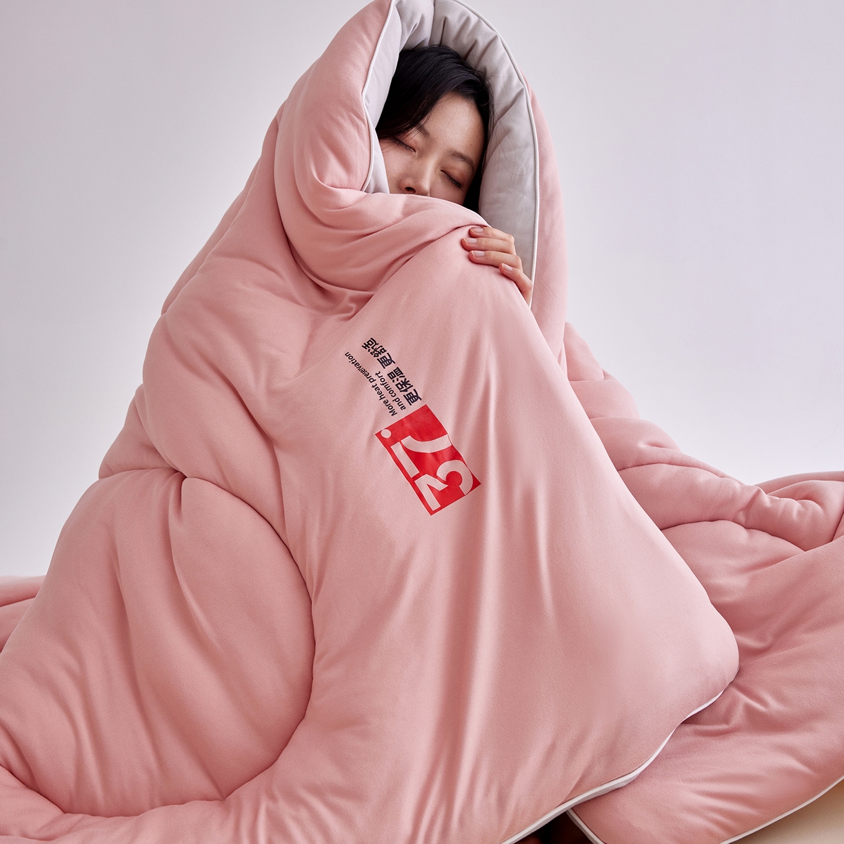 91家纺网 家纺一手货源 找家纺 安莱生活 2025新品37度恒温被被子被芯-风格二 恒温被-豆沙