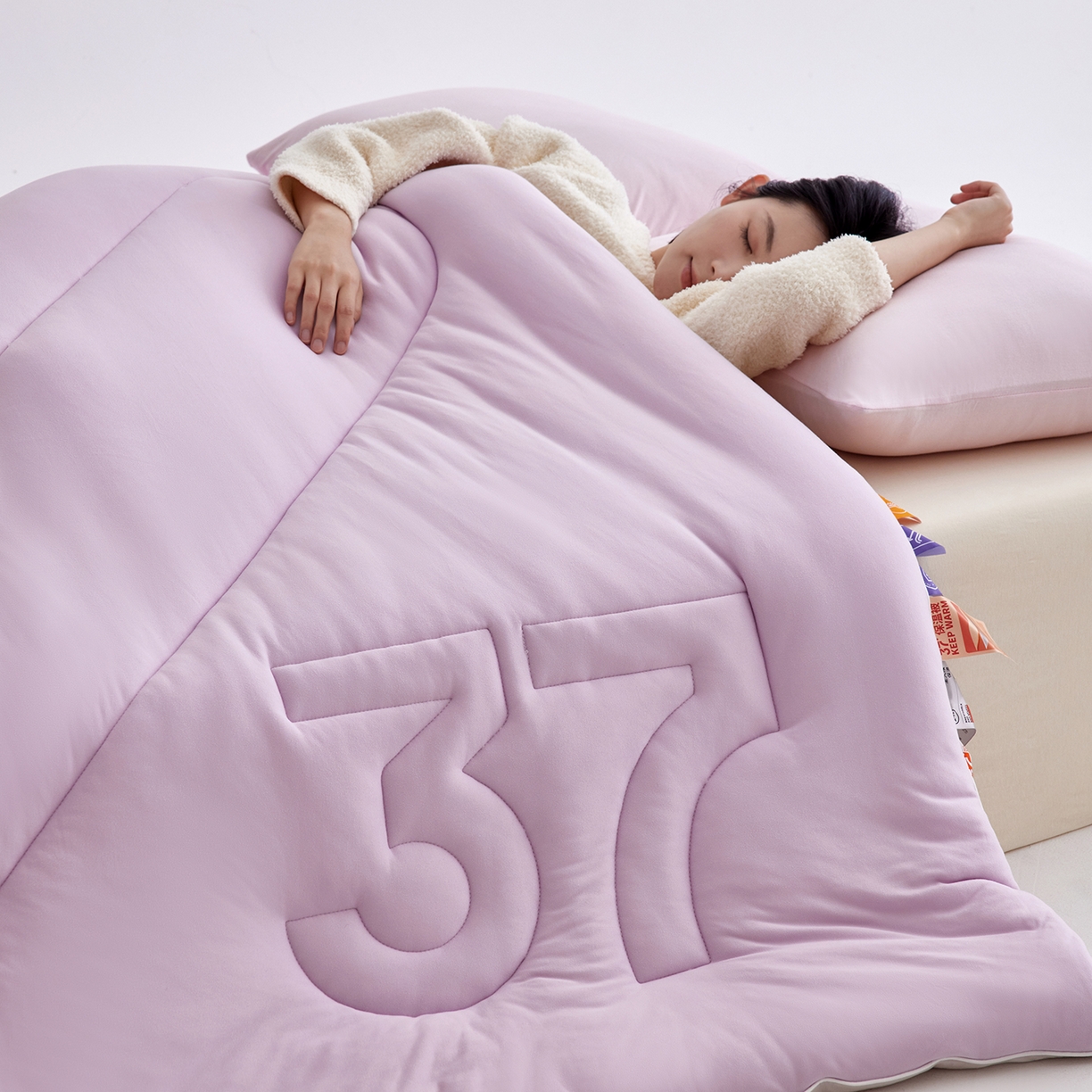 91家纺网 家纺一手货源 找家纺 安莱生活 2025新品37度恒温被被子被芯-风格二 恒温被-紫