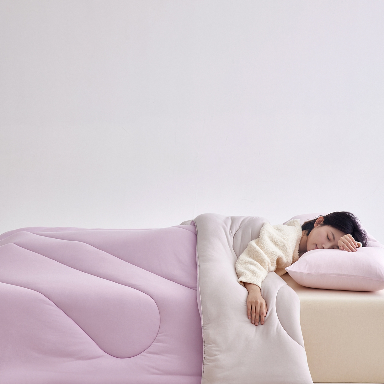 91家纺网 家纺一手货源 找家纺 安莱生活 2025新品37度恒温被被子被芯-风格二 恒温被-紫