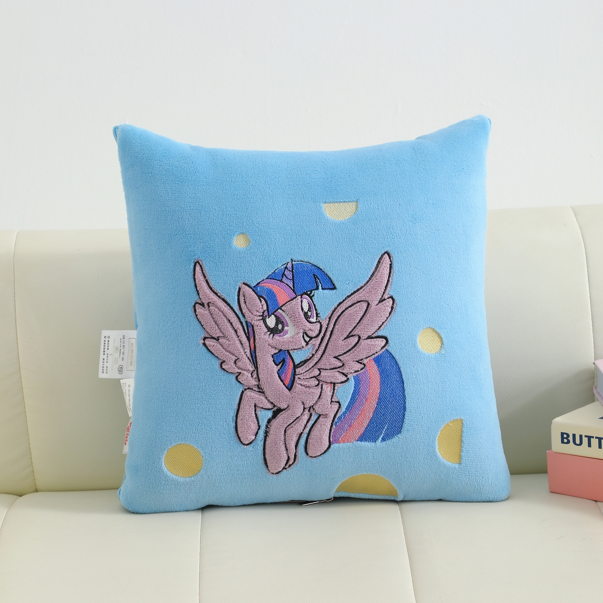 91家纺网 家纺一手货源 找家纺 照世家纺 2025新款小马宝莉抗菌棉抱枕被（低于零售价的链接 一经发现直接投诉下架 感谢大家的支持 控价是优惠券后不能低于40的89,45的109,50的139） 紫悦-蓝色