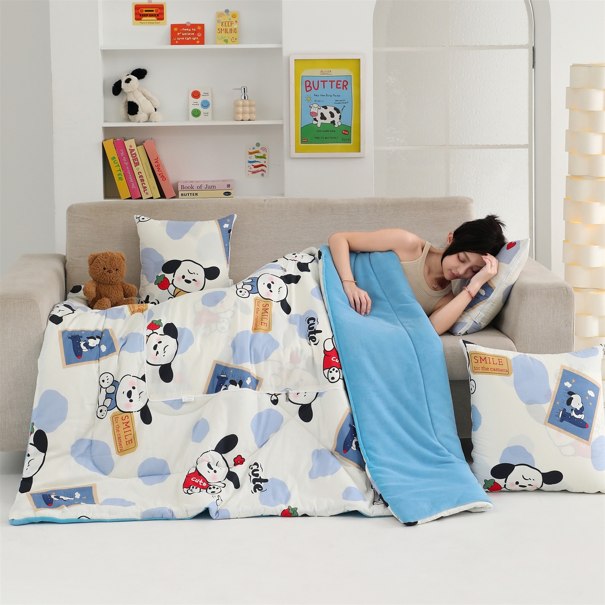 91家纺网 家纺一手货源 找家纺 照世家纺 2025新款棉加绒抱枕被（控价低于零售价的链接 一经发现直接投诉下架 感谢大家的支持 控价是优惠券后不能低于40的68 45的99 50的139） 奥利夹心