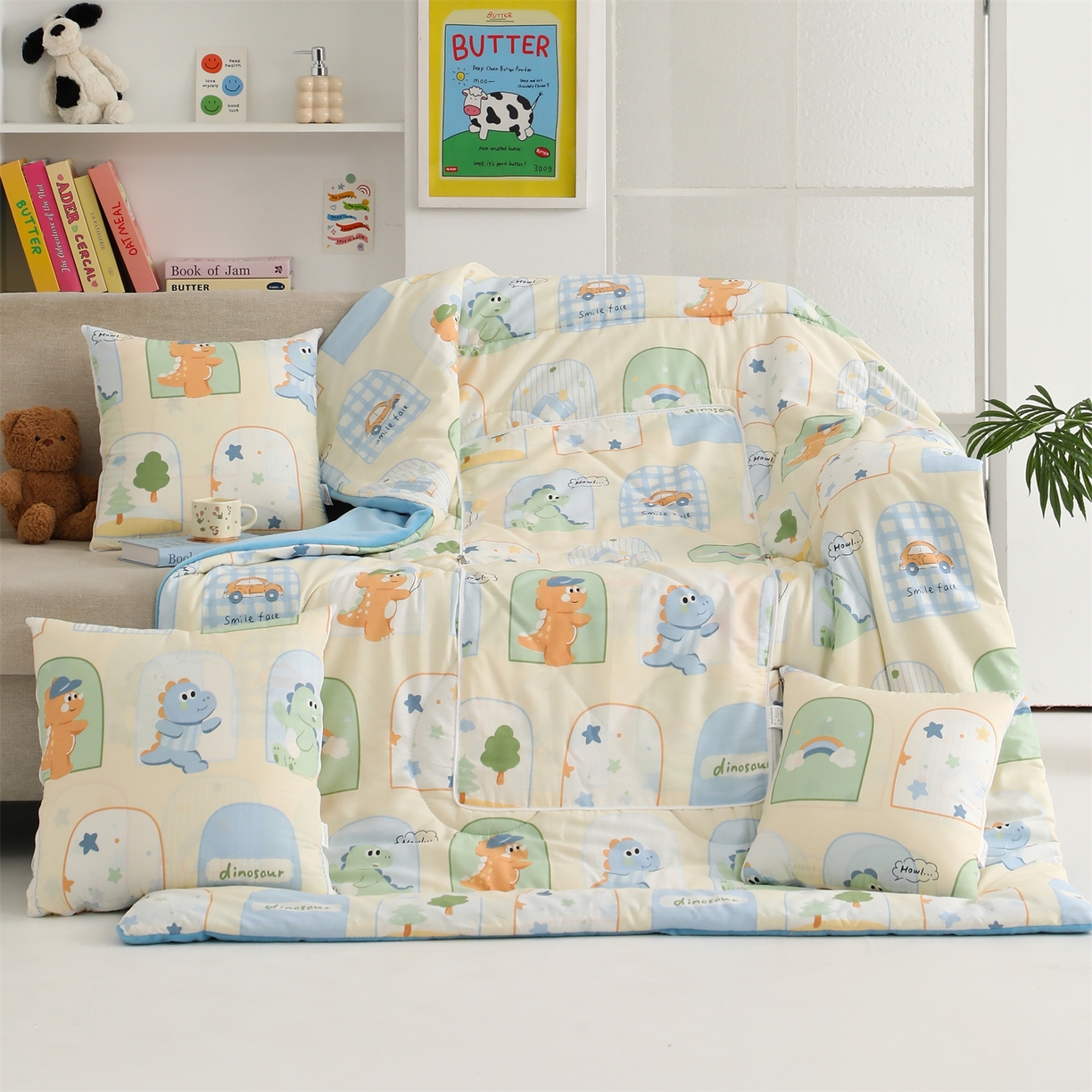 91家纺网 家纺一手货源 找家纺 照世家纺 2025新款棉加绒抱枕被（控价低于零售价的链接 一经发现直接投诉下架 感谢大家的支持 控价是优惠券后不能低于40的68 45的99 50的139） 童龙记