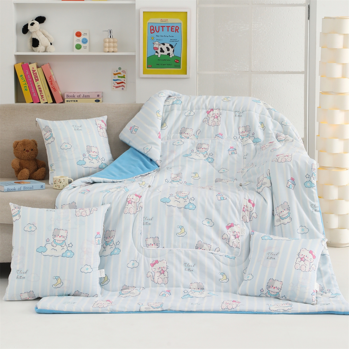 91家纺网 家纺一手货源 找家纺 照世家纺 2025新款棉加绒抱枕被（控价低于零售价的链接 一经发现直接投诉下架 感谢大家的支持 控价是优惠券后不能低于40的68 45的99 50的139） 喵咕酱