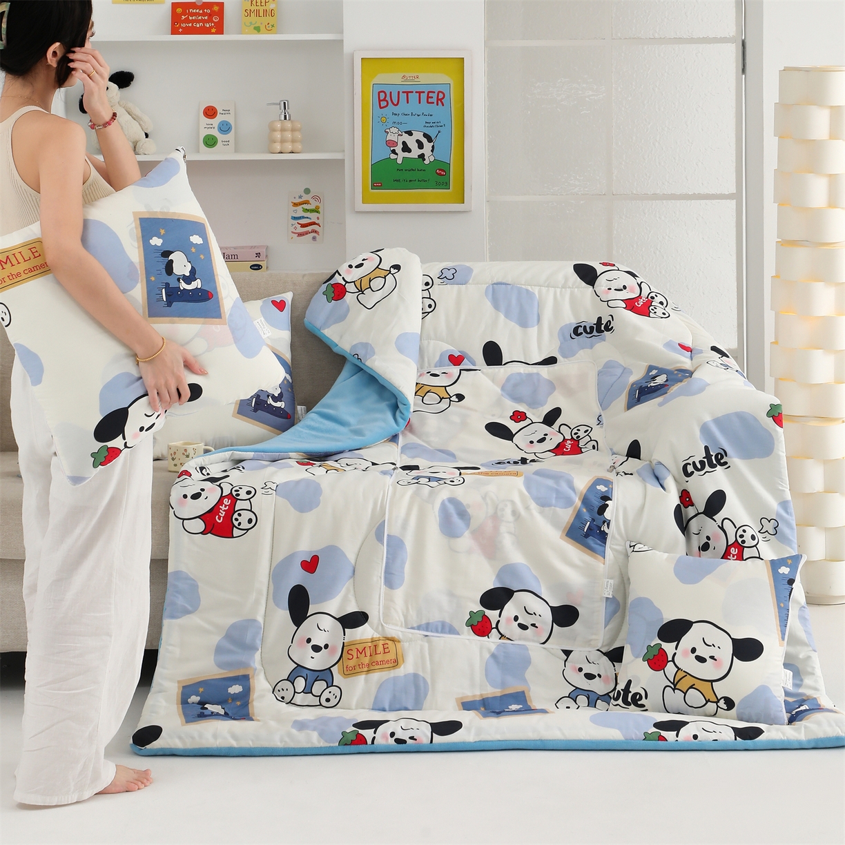 91家纺网 家纺一手货源 找家纺 照世家纺 2025新款棉加绒抱枕被（控价低于零售价的链接 一经发现直接投诉下架 感谢大家的支持 控价是优惠券后不能低于40的68 45的99 50的139） 奥利夹心