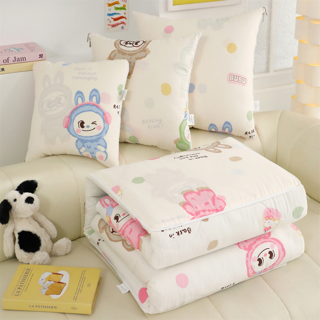 91家纺网 家纺一手货源 找家纺 照世家纺 2025新款棉加绒抱枕被（控价低于零售价的链接 一经发现直接投诉下架 感谢大家的支持 控价是优惠券后不能低于40的68 45的99 50的139） 彩萌布布