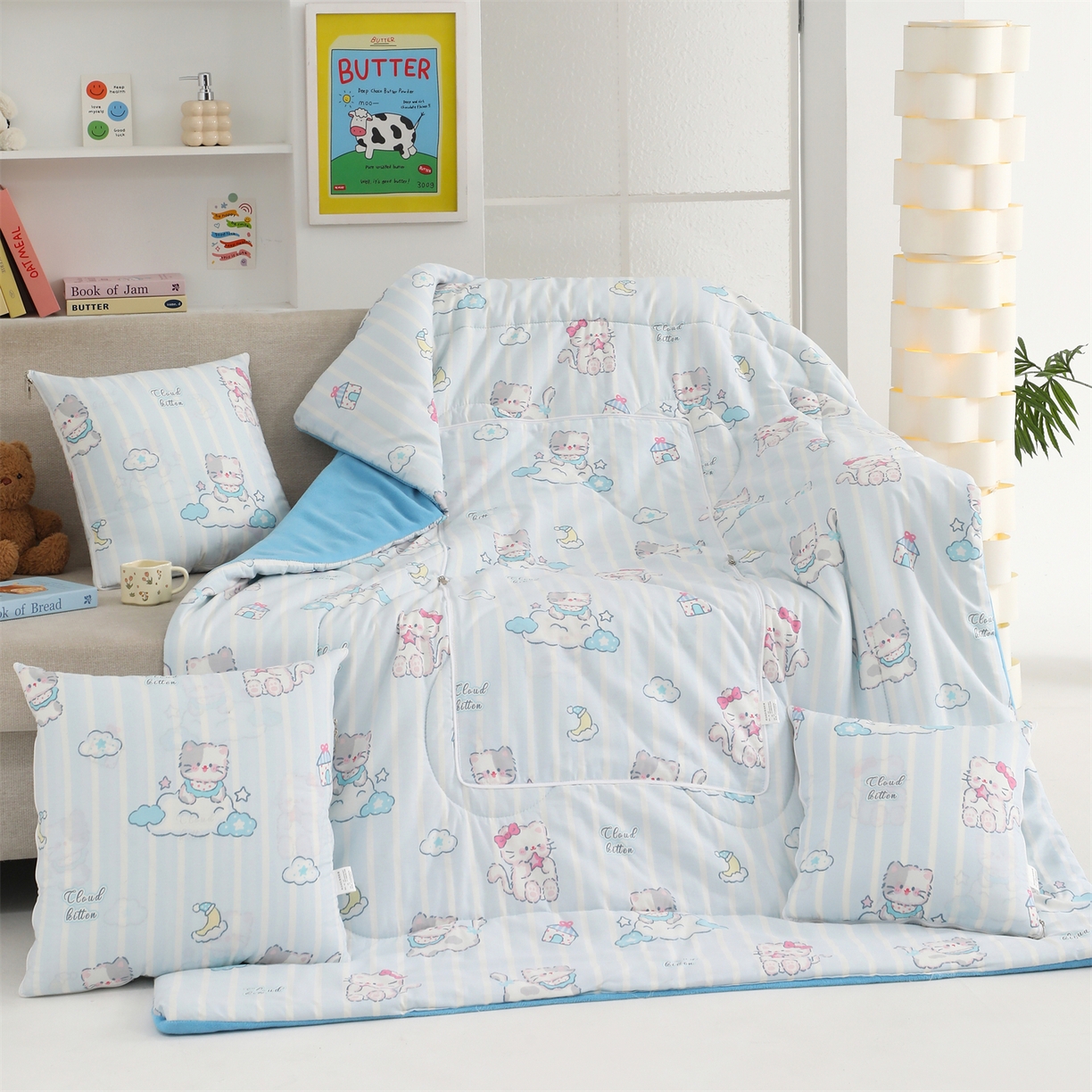 91家纺网 家纺一手货源 找家纺 照世家纺 2025新款棉加绒抱枕被（控价低于零售价的链接 一经发现直接投诉下架 感谢大家的支持 控价是优惠券后不能低于40的68 45的99 50的139） 喵咕酱