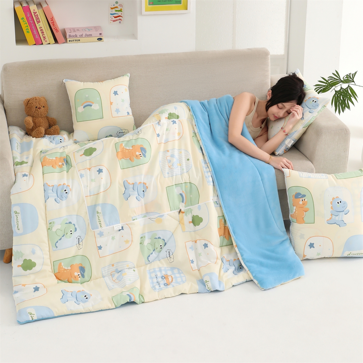 91家纺网 家纺一手货源 找家纺 照世家纺 2025新款棉加绒抱枕被（控价低于零售价的链接 一经发现直接投诉下架 感谢大家的支持 控价是优惠券后不能低于40的68 45的99 50的139） 童龙记