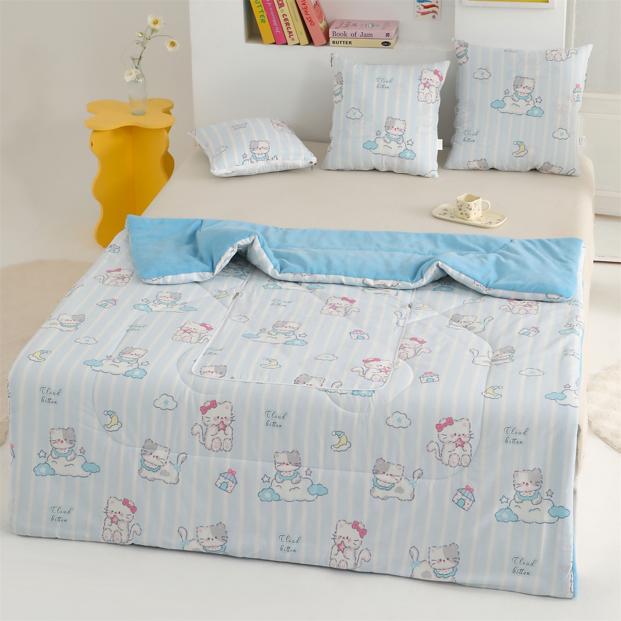 91家纺网 家纺一手货源 找家纺 照世家纺 2025新款棉加绒抱枕被（控价低于零售价的链接 一经发现直接投诉下架 感谢大家的支持 控价是优惠券后不能低于40的68 45的99 50的139） 喵咕酱