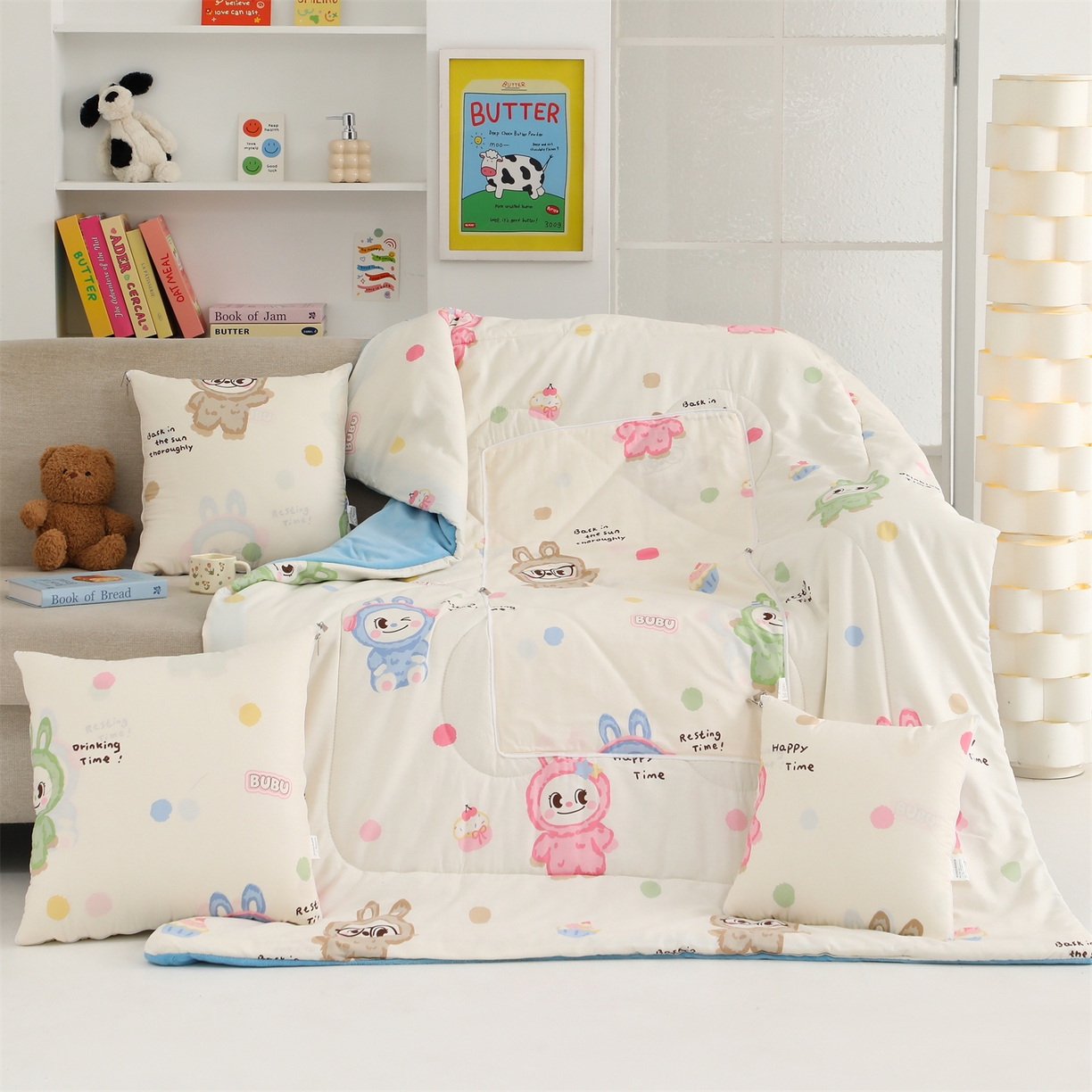 91家纺网 家纺一手货源 找家纺 照世家纺 2025新款棉加绒抱枕被（控价低于零售价的链接 一经发现直接投诉下架 感谢大家的支持 控价是优惠券后不能低于40的68 45的99 50的139） 彩萌布布