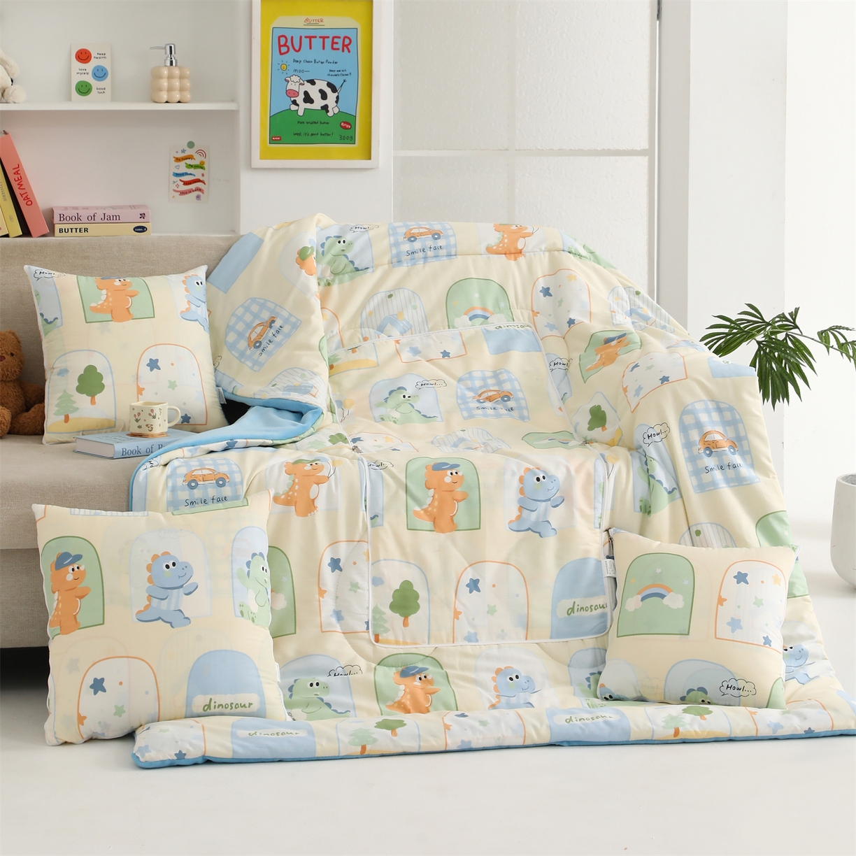 91家纺网 家纺一手货源 找家纺 照世家纺 2025新款棉加绒抱枕被（控价低于零售价的链接 一经发现直接投诉下架 感谢大家的支持 控价是优惠券后不能低于40的68 45的99 50的139） 童龙记