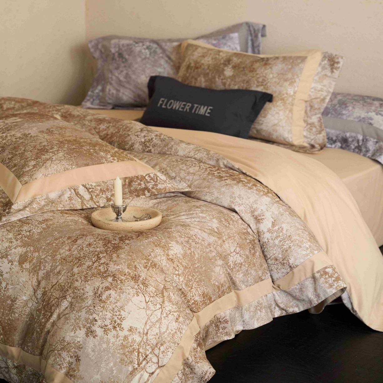 91家纺网 家纺一手货源 找家纺 （总）花时间 2025新款全棉纯棉超柔磨毛四件套-挪威森林