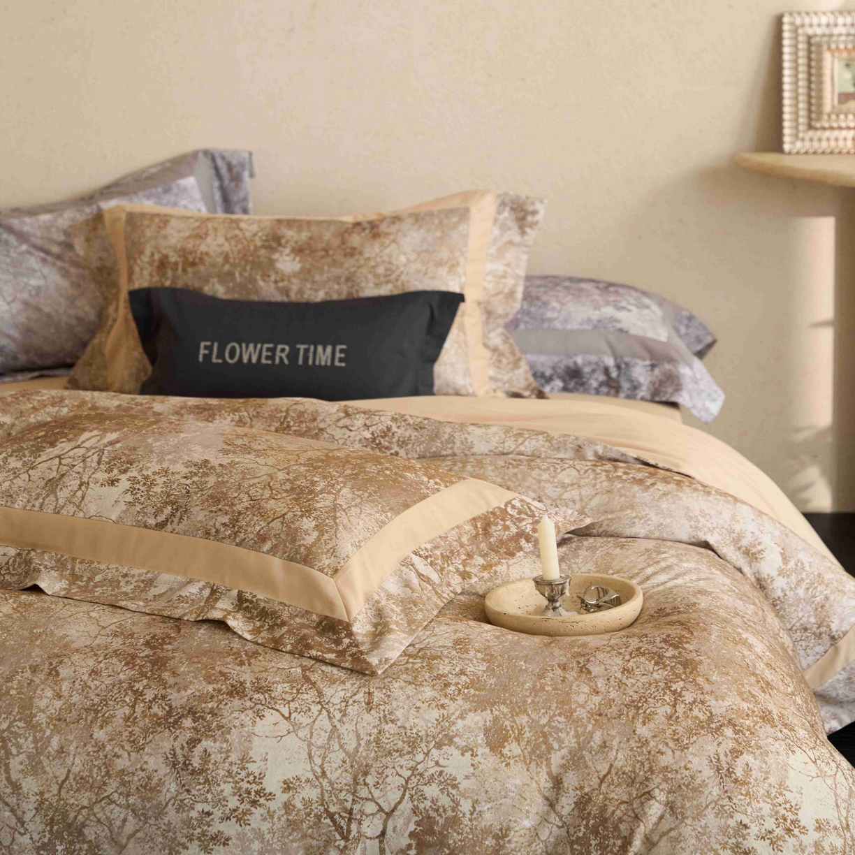 91家纺网 家纺一手货源 找家纺 （总）花时间 2025新款全棉纯棉超柔磨毛四件套-挪威森林