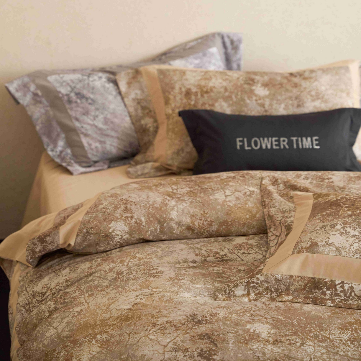 91家纺网 家纺一手货源 找家纺 花时间 2025新款全棉纯棉超柔磨毛四件套-挪威森林 挪威森林-曲奇