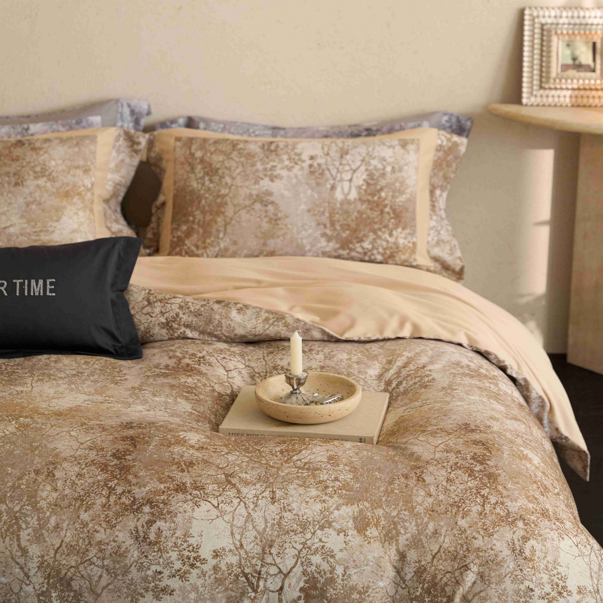 91家纺网 家纺一手货源 找家纺 花时间 2025新款全棉纯棉超柔磨毛四件套-挪威森林 挪威森林-曲奇