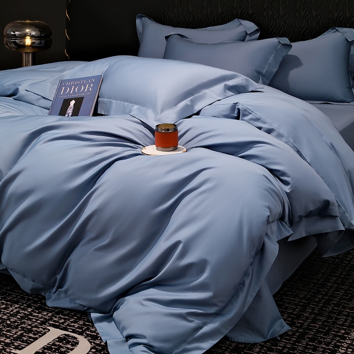 91家纺网 家纺一手货源 找家纺 （总）女子家纺 2025新款纯色长绒棉全棉纯棉轻奢四件套- 克里斯