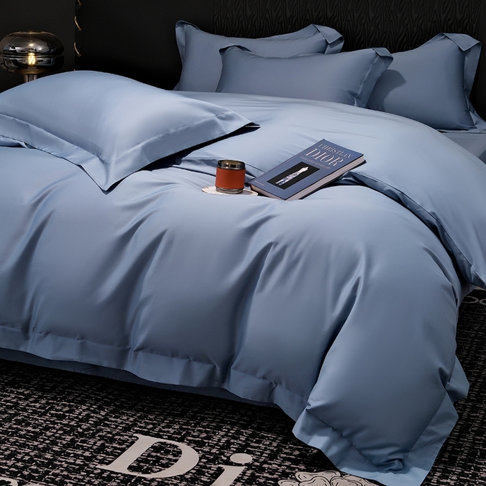 91家纺网 家纺一手货源 找家纺 （总）女子家纺 2025新款纯色长绒棉全棉纯棉轻奢四件套- 克里斯