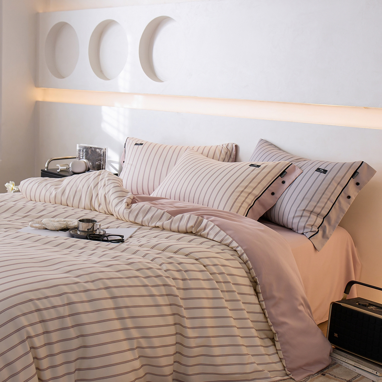 91家纺网 家纺一手货源 找家纺 安莱生活 2025新品天丝棉磨毛四件套-温煦系列 温煦-紫