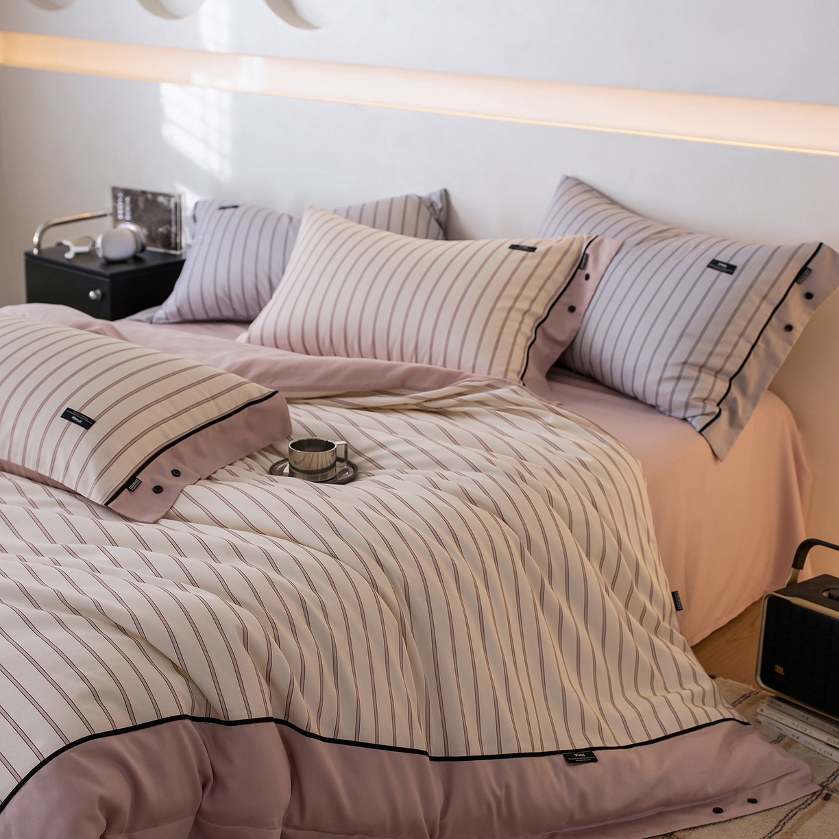 91家纺网 家纺一手货源 找家纺 安莱生活 2025新品天丝棉磨毛四件套-温煦系列 温煦-紫