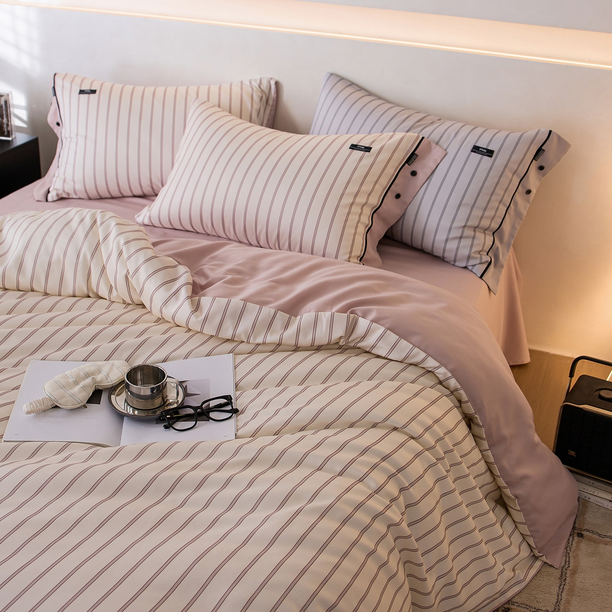 91家纺网 家纺一手货源 找家纺 安莱生活 2025新品天丝棉磨毛四件套-温煦系列 温煦-紫