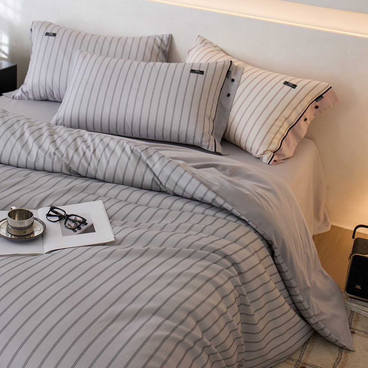 91家纺网 家纺一手货源 找家纺 安莱生活 2025新品天丝棉磨毛四件套-温煦系列 温煦-灰