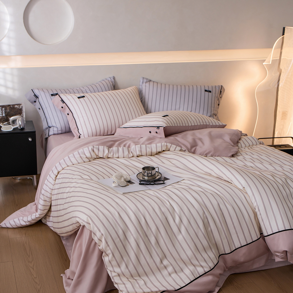 91家纺网 家纺一手货源 找家纺 安莱生活 2025新品天丝棉磨毛四件套-温煦系列 温煦-紫