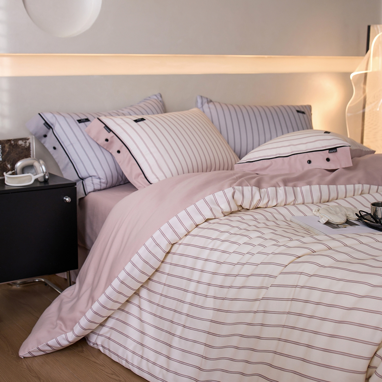 91家纺网 家纺一手货源 找家纺 安莱生活 2025新品天丝棉磨毛四件套-温煦系列 温煦-紫