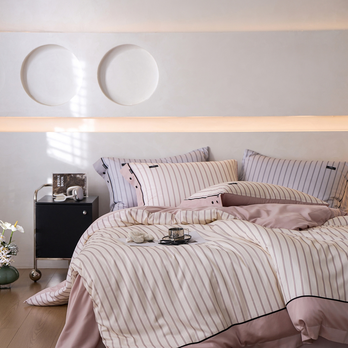 91家纺网 家纺一手货源 找家纺 安莱生活 2025新品天丝棉磨毛四件套-温煦系列 温煦-紫