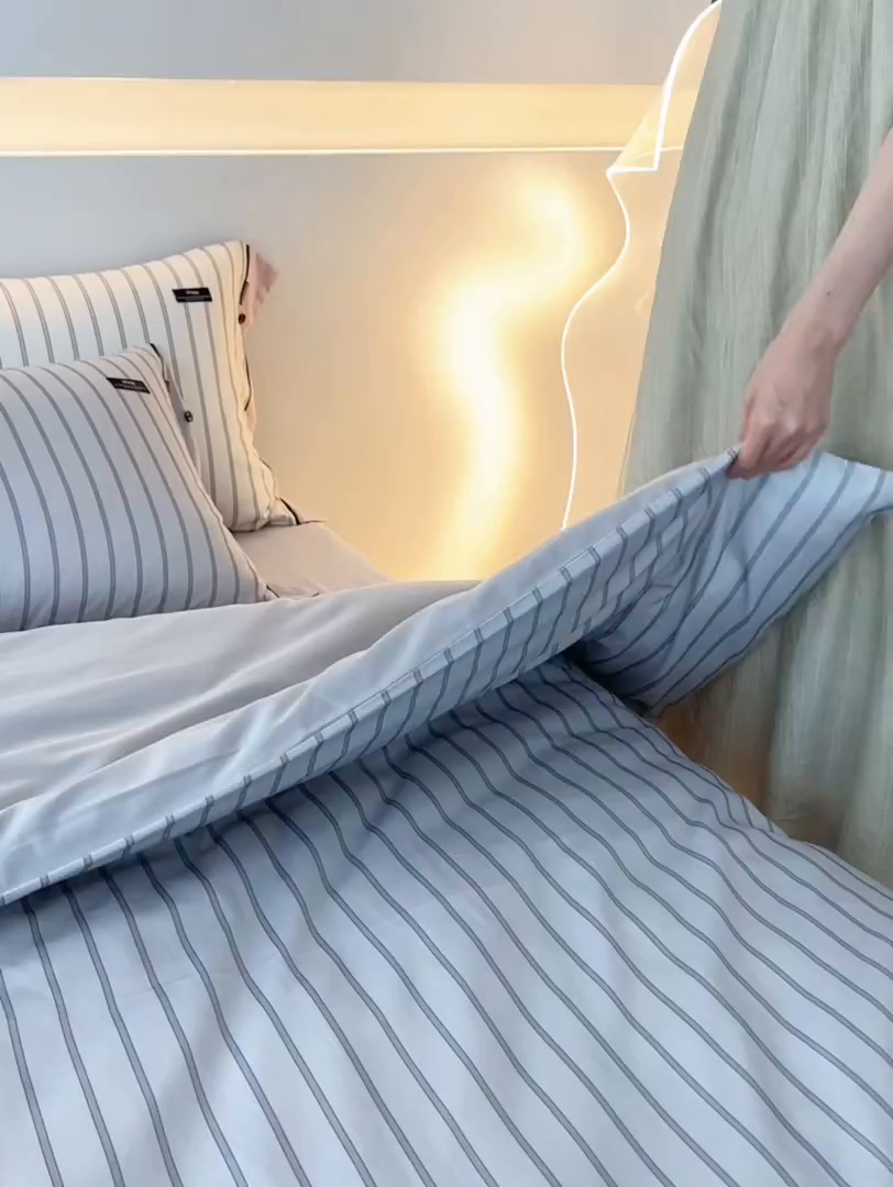 91家纺网 家纺一手货源 找家纺 安莱生活 2025新品天丝棉磨毛四件套-温煦系列 温煦-灰