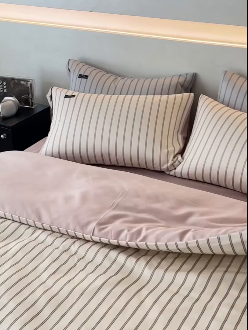 91家纺网 家纺一手货源 找家纺 安莱生活 2025新品天丝棉磨毛四件套-温煦系列 温煦-紫