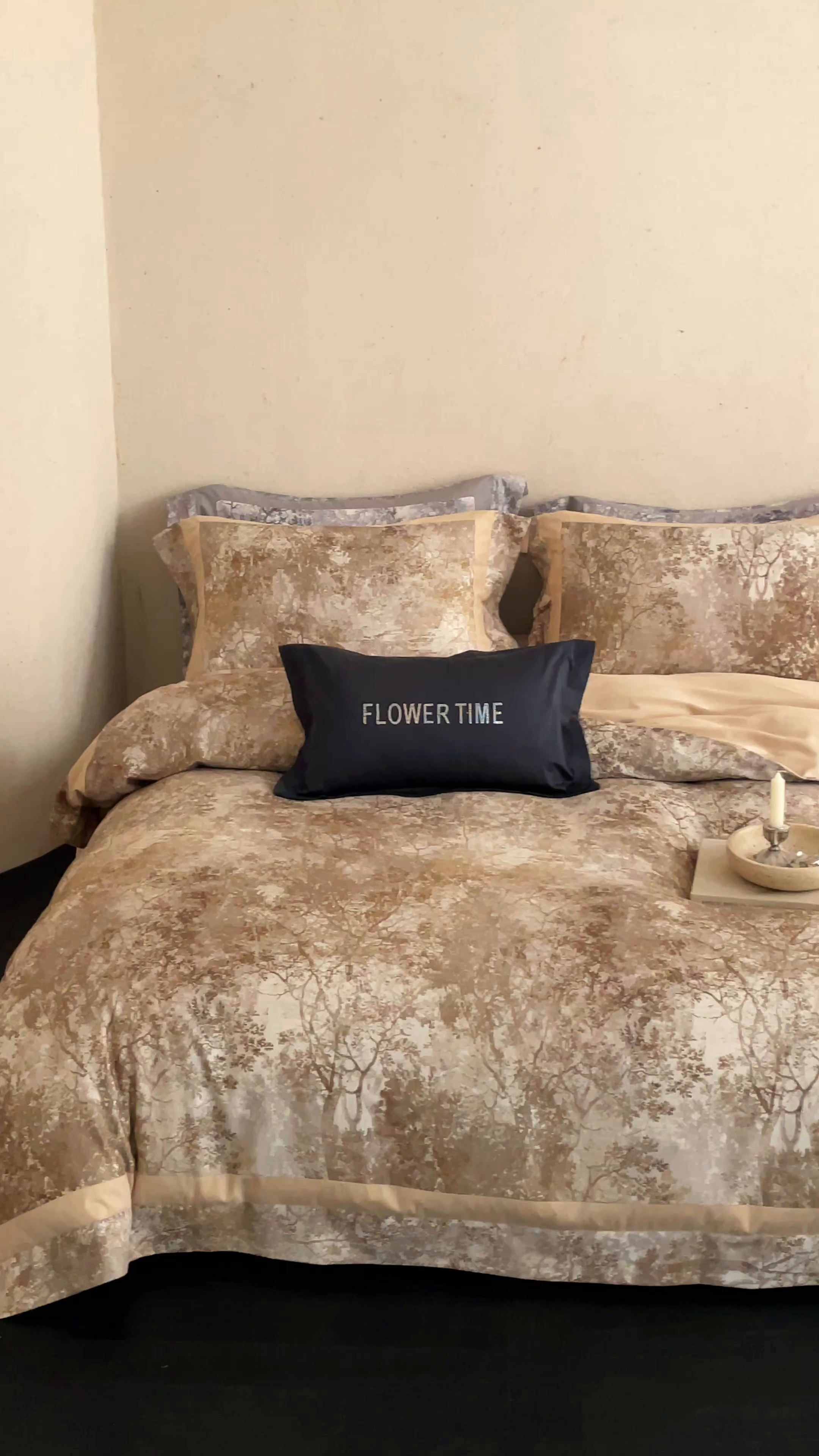 91家纺网 家纺一手货源 找家纺 花时间 2025新款全棉纯棉超柔磨毛四件套-挪威森林 挪威森林-曲奇