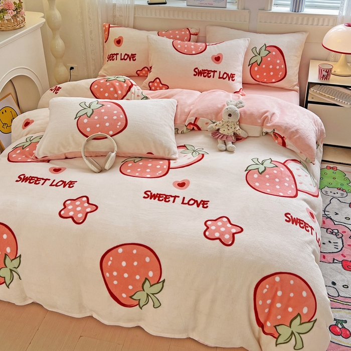 91家纺网 家纺一手货源 找家纺 （总）维娜斯家纺 2025新款牛奶绒印花四件套加厚保暖