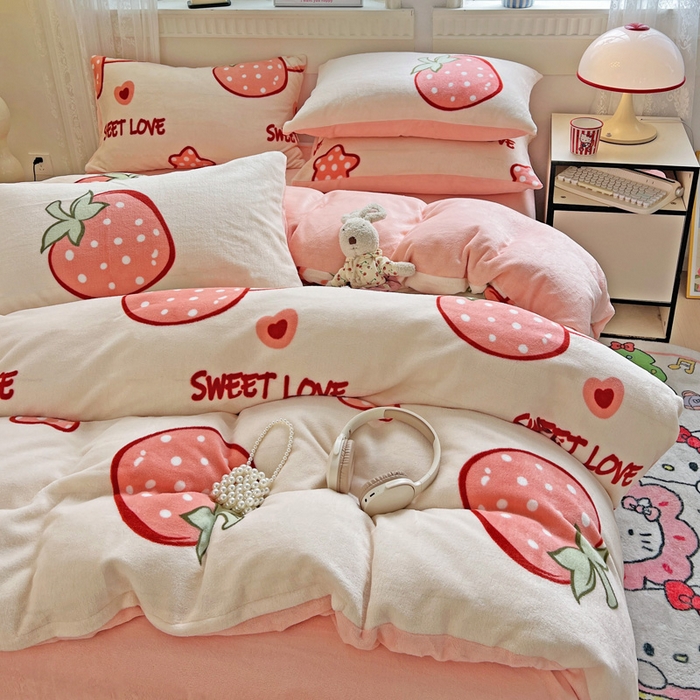 91家纺网 家纺一手货源 找家纺 （总）维娜斯家纺 2025新款牛奶绒印花四件套加厚保暖