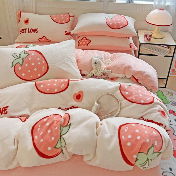 91家纺网 家纺一手货源 找家纺 （总）维娜斯家纺 2025新款牛奶绒印花四件套加厚保暖