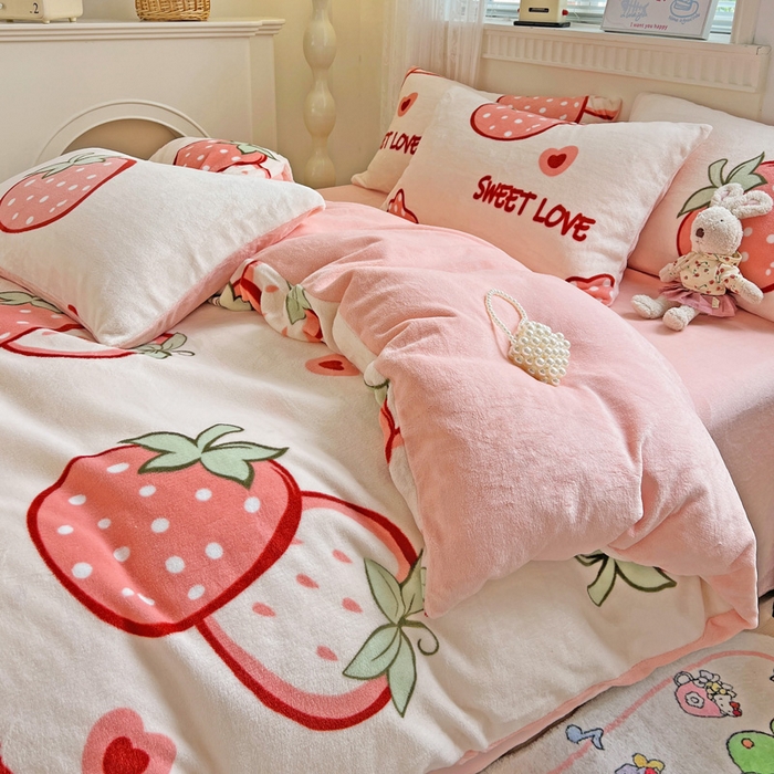 91家纺网 家纺一手货源 找家纺 （总）维娜斯家纺 2025新款牛奶绒印花四件套加厚保暖