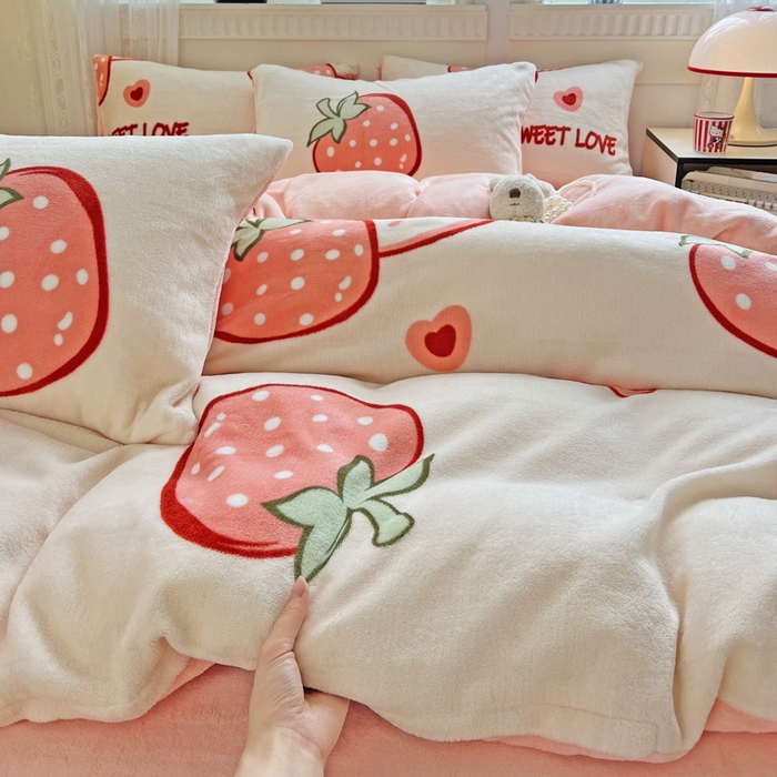 91家纺网 家纺一手货源 找家纺 （总）维娜斯家纺 2025新款牛奶绒印花四件套加厚保暖