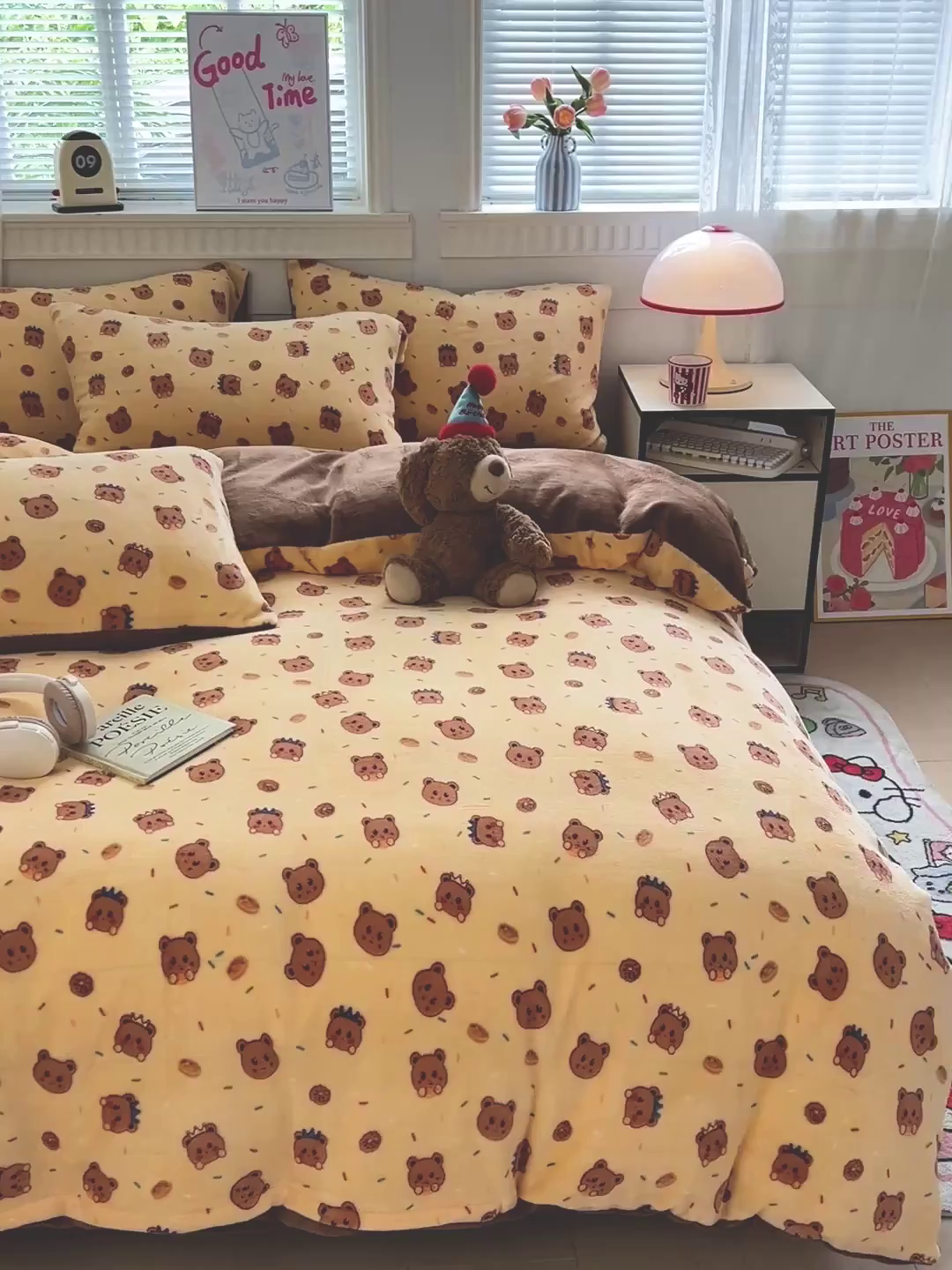 91家纺网 家纺一手货源 找家纺 维娜斯家纺 2025新款牛奶绒印花四件套加厚保暖 小熊梦梦