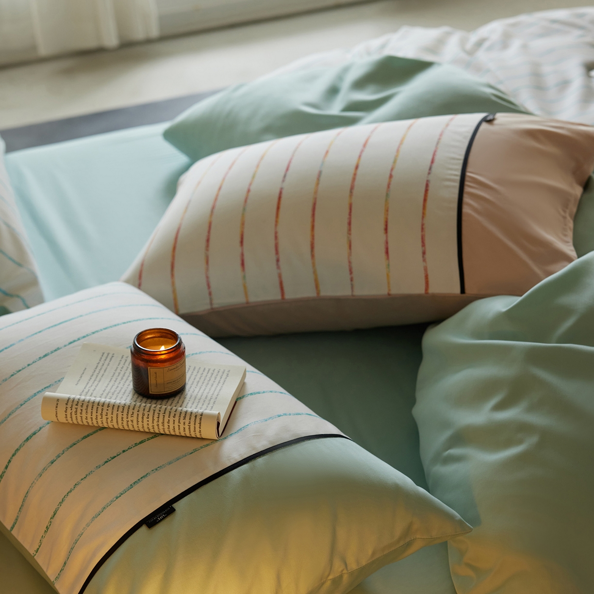 91家纺网 家纺一手货源 找家纺 安莱生活 2025新品天丝棉磨毛四件套-暖漾系列（风格二） 暖漾-蓝